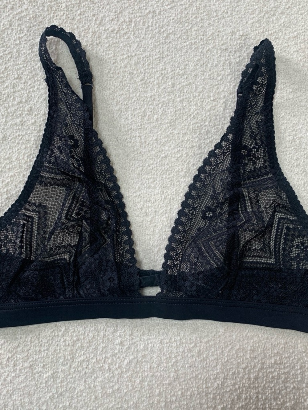 Cosabella Black Lace Bralette with Scalloped Trim